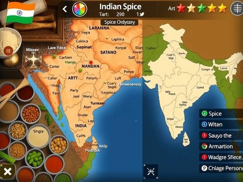 Indian Spice Odyssey gameplay screenshot showing spice market