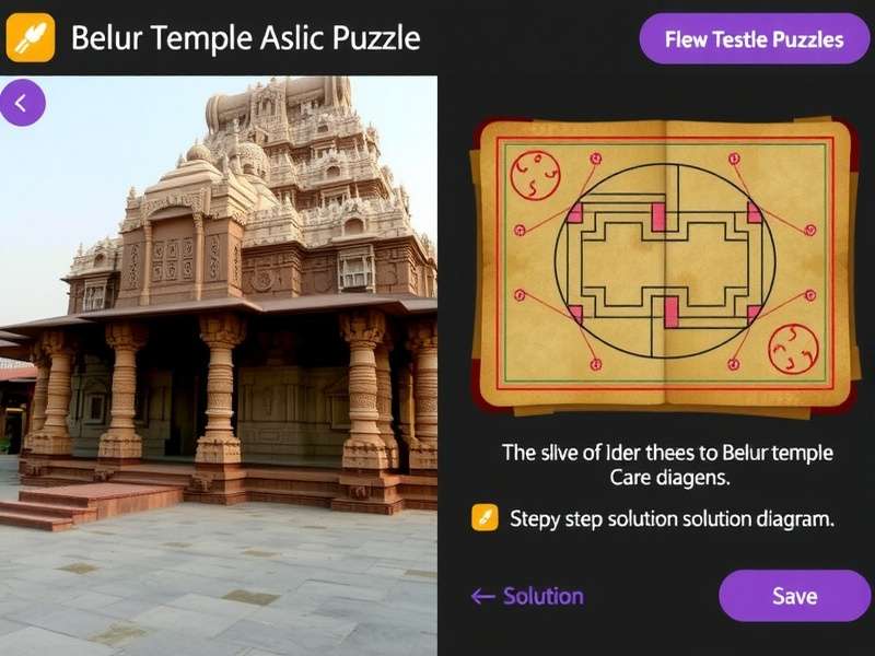 Belur Temple architecture showing intricate puzzle designs