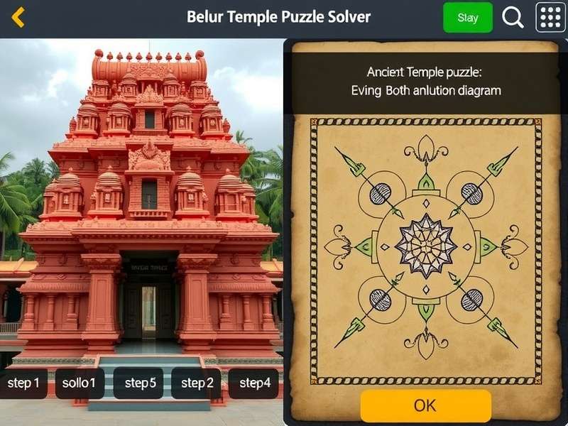 Step-by-step solution diagram for Belur Temple puzzle