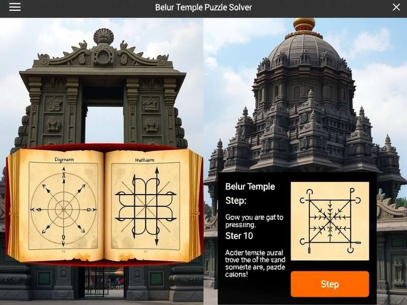 Ancient manuscript showing Belur Temple puzzle diagrams