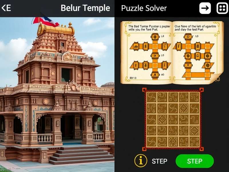 Digital interface of Belur Temple puzzle game