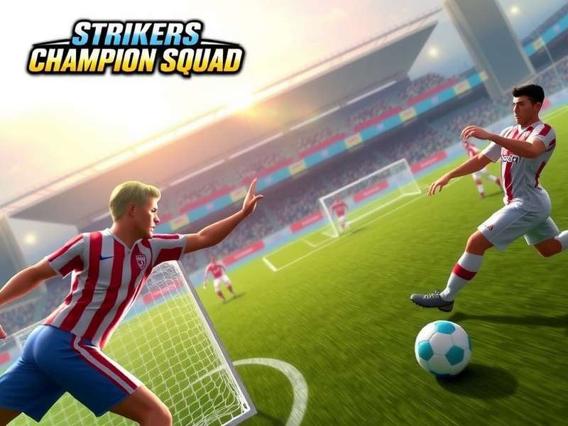 Strikers Champion Squad gameplay screenshot showing intense football action