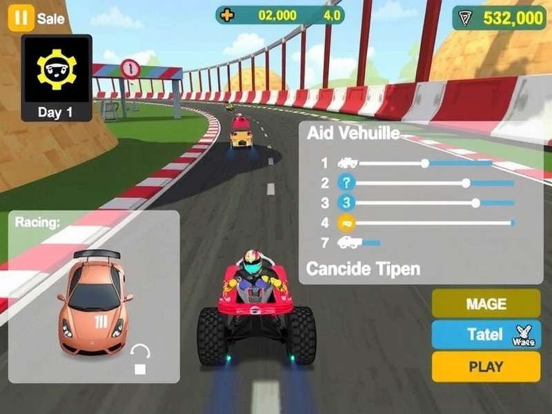 Fast Track Champs gameplay screenshot showing racing action