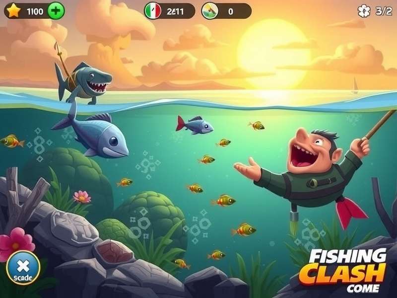 A serene fishing scene at sunset on an Indian lake, representing the calm of Fishing Clash