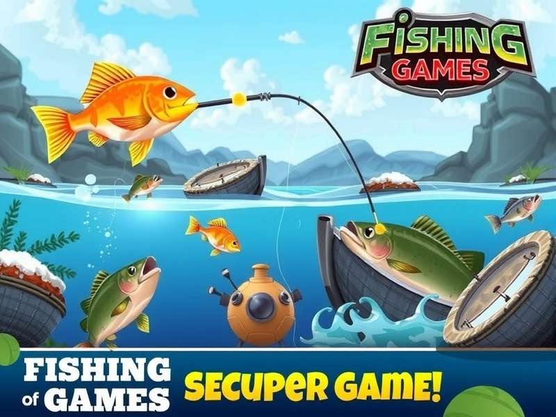 Person playing Fishing Clash game on smartphone with a scenic lake background