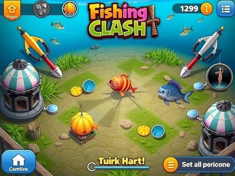 A person playing Fishing Clash on a smartphone by a beautiful lake