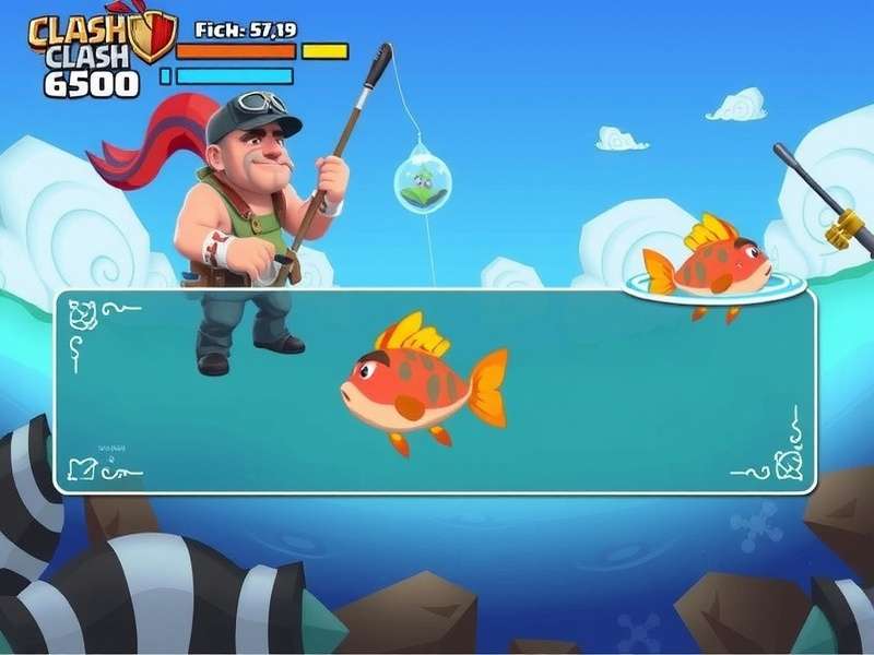 Person playing Fishing Clash on a smartphone with a virtual fishing rod interface visible