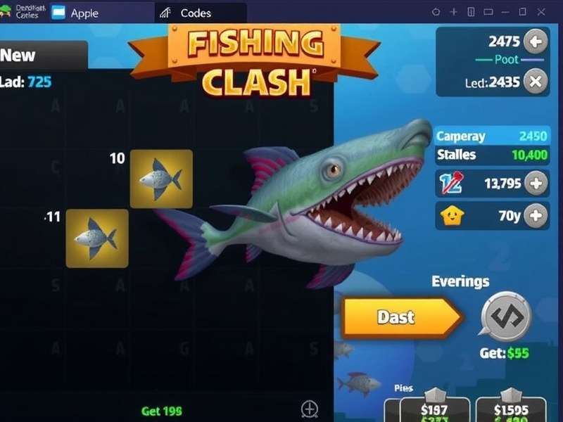 Fishing Clash tournament leaderboard showing high scores