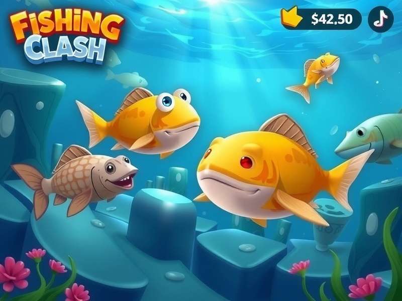 Fishing Clash gameplay on mobile device showing realistic fish catching