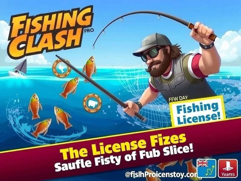 Visual representation of Fishing Clash Pro License features including ad-free, double rewards, and exclusive lakes