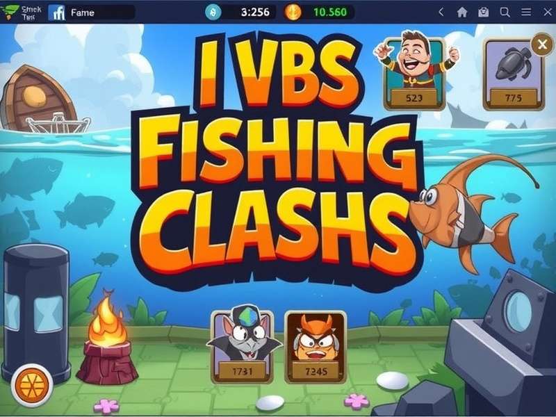 Professional angler playing Fishing Clash on mobile with a beautiful lake in the background
