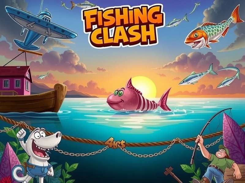 Fishing Clash gameplay on a mobile device showing a vibrant Indian fishing location