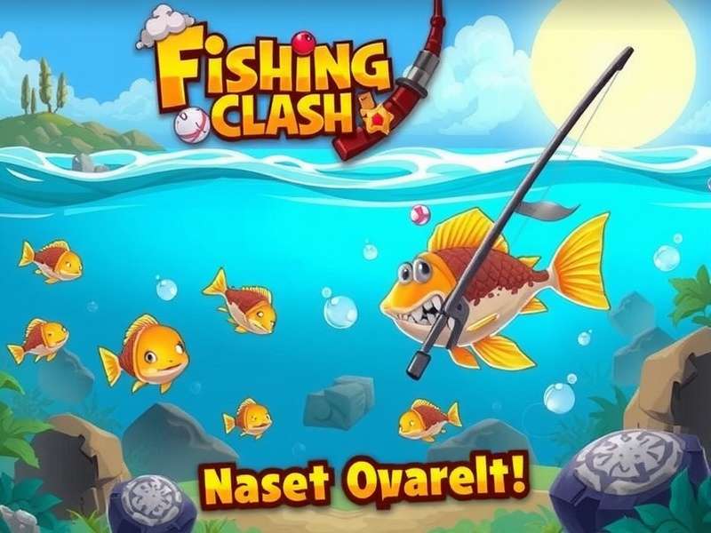 Fishing Clash gameplay screenshot showing a vibrant underwater scene